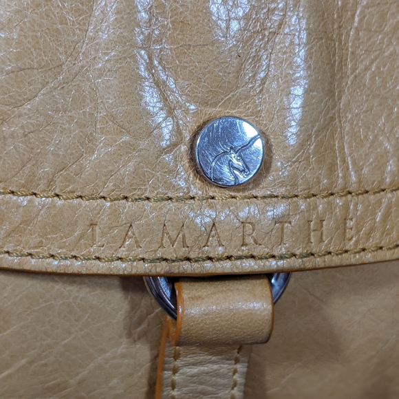 Lamarthe Tan Leather Crossbody Saddlebag Purse - Picture 6 of 12